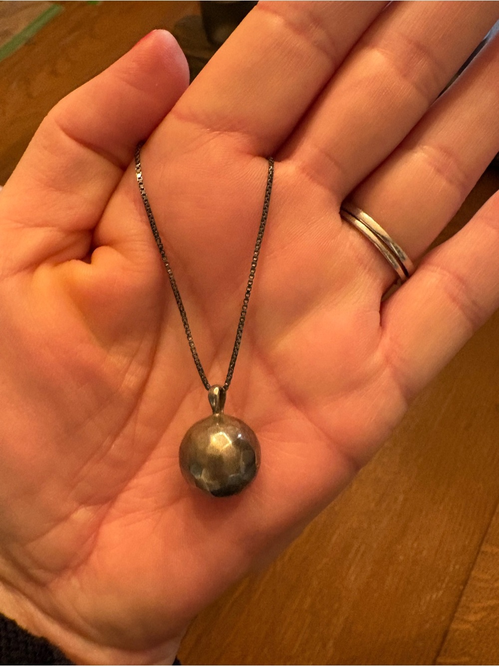 Silpada Hammered Sphere Pendant Necklace - Silver